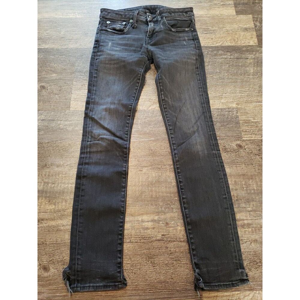 R13 Alison Crop Jeans Stratford Sz 25 R13W0005-211 Back Cut-out Hem (e